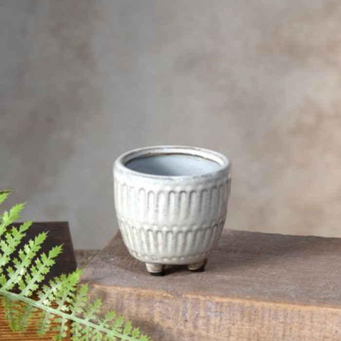 Cream Striped Planter