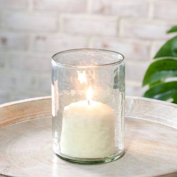 Hammered Glass Candle Jar