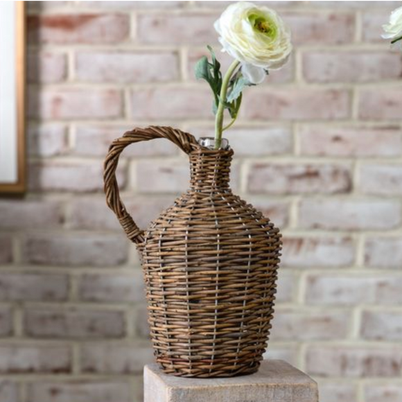 Willow Wrapped Bottle Vase