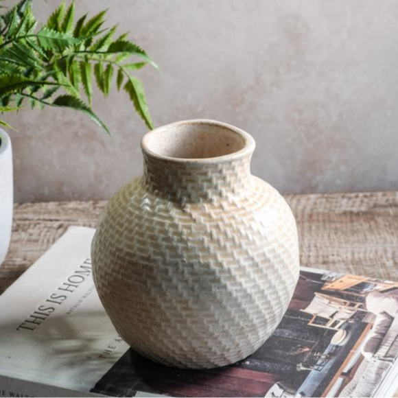 Cream Ball Vase