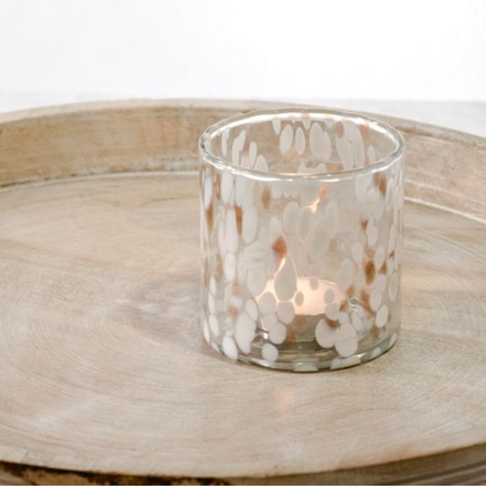 White/Gold Speckled Jar 3.25"