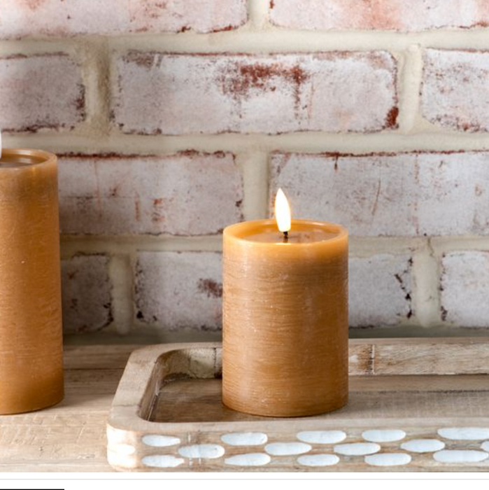 4" Caramel LED Pillar Candle
