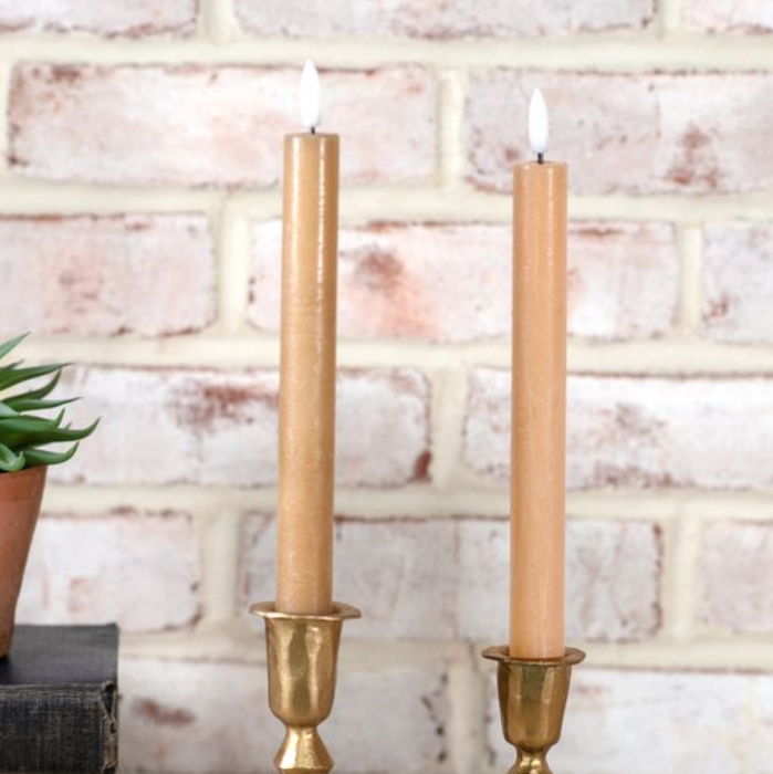 Caramel LED Taper Candle Set of 2