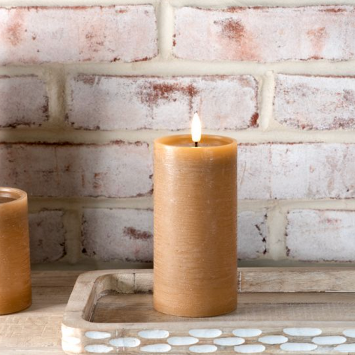 6" Caramel LED Pillar Candle