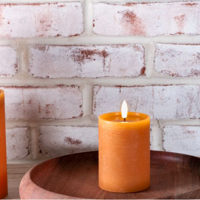 4" Orange LED Pillar Candle
