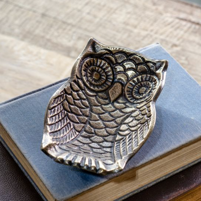 Brass Antique Owl Dish/Plate