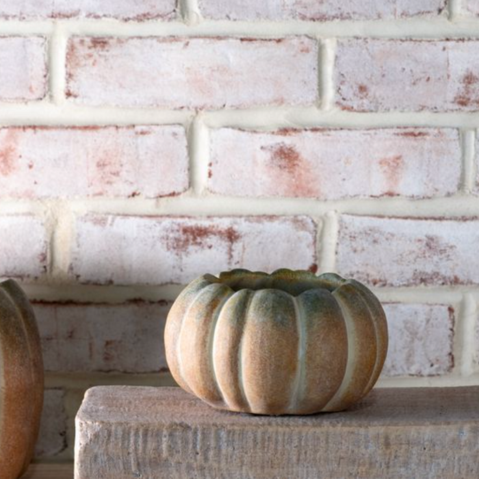 Fall Ombre Cement Pumpkins 6.1"w
