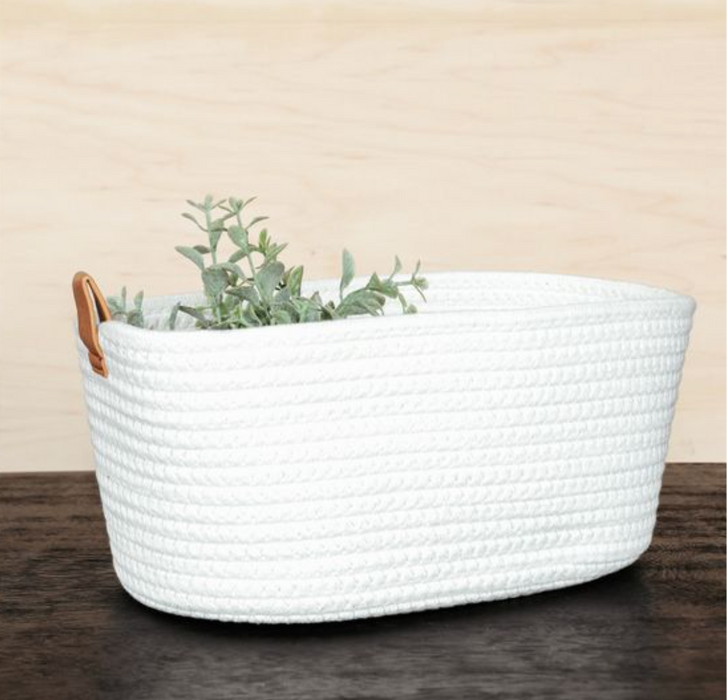 Ivory Rope Basket 12.5"x8.5" Large