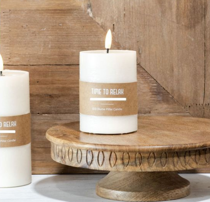 4" Ivory LED Pillar Candle