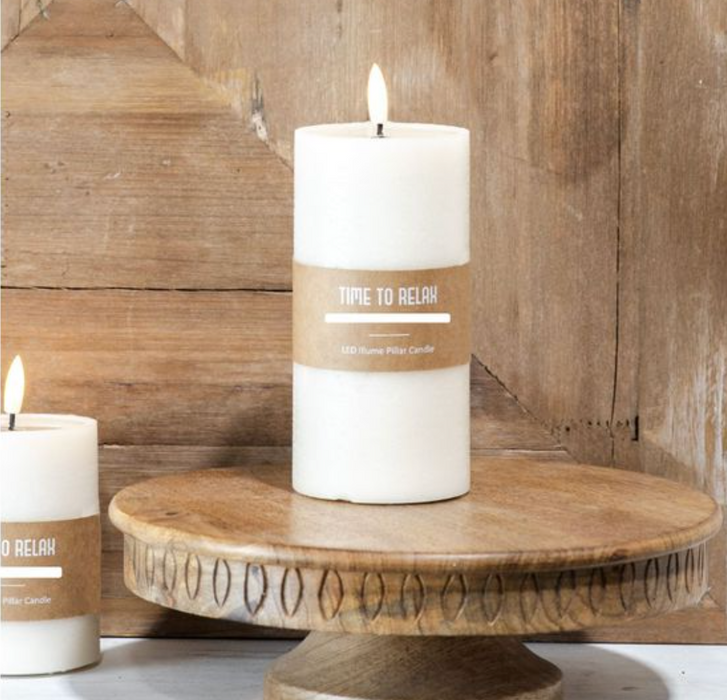 6" Ivory LED Pillar Candle