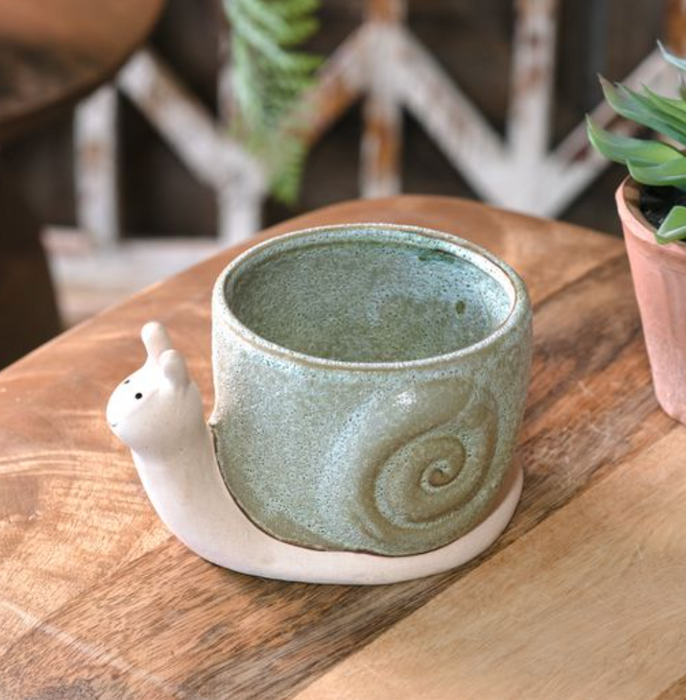 Snail Ceramic Planter