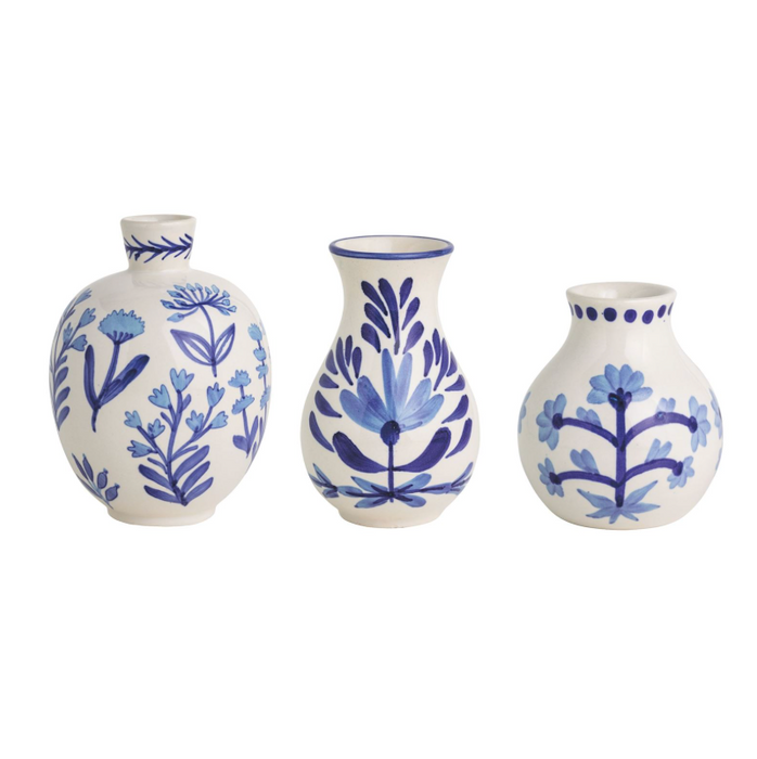 Blue Floral Vases
