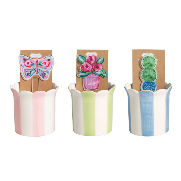 Striped Pot w/ Stake
