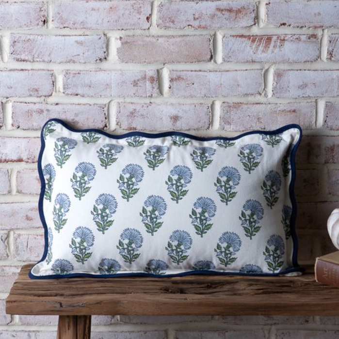 Aster Blue/White Lumbar Pillow