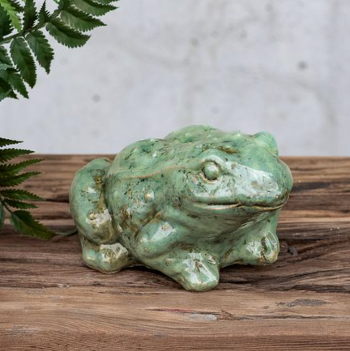 Green Ceramic Garden Frog
