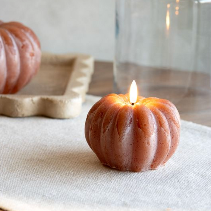 LED Pumpkin Candle 4"