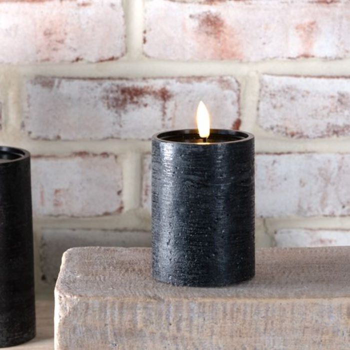 4" Black LED Pillar Candle