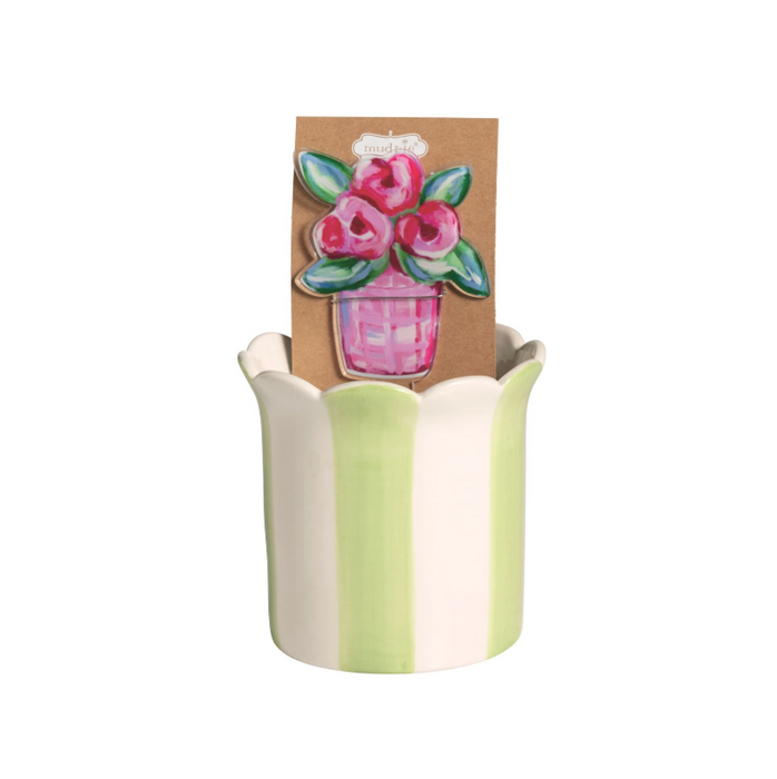 Striped Pot w/ Stake