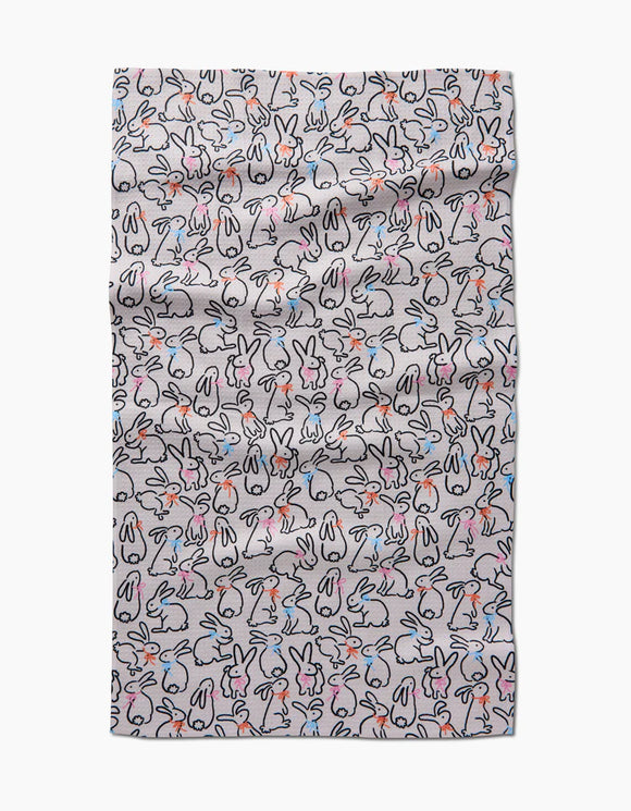 Playful Bunnies | Geometry Kitchen Dish Tea Towel