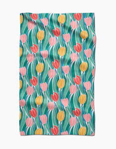 Tranquil Tulips | Geometry Kitchen Dish Tea Towel