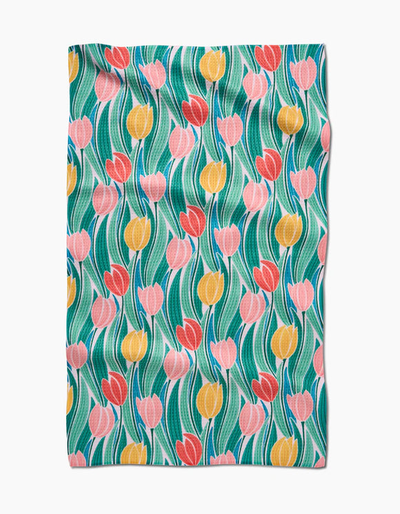 Tranquil Tulips | Geometry Kitchen Dish Tea Towel