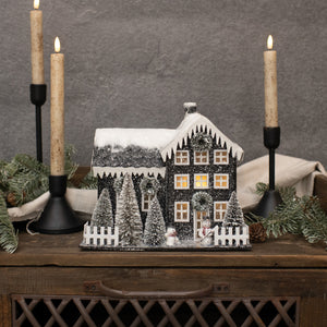 Farmhouse Lighted Black Winter House STORE PICKUP ONLY