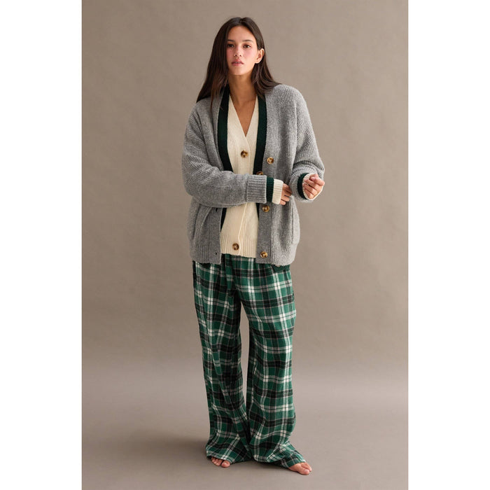 Green Flannel Wide Leg Lounge Pants