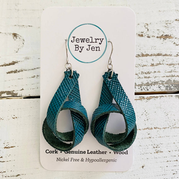 Dark Teal Knot Earrings