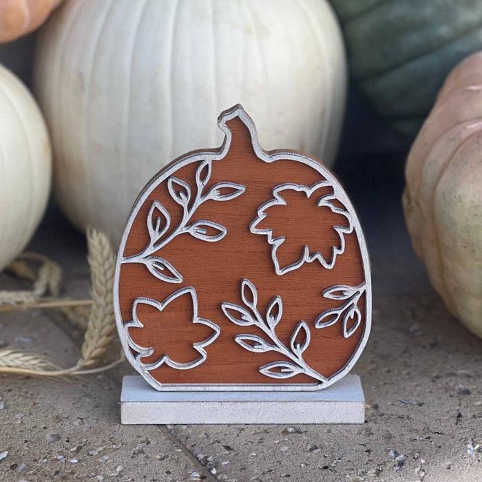 Orange Leaf Laser Pumpkin