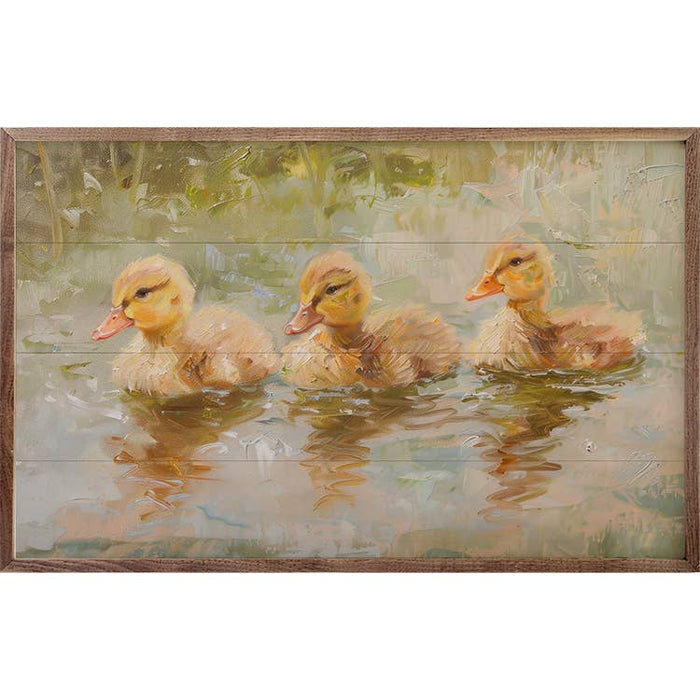 Duckies In A Row Framed Wall Art