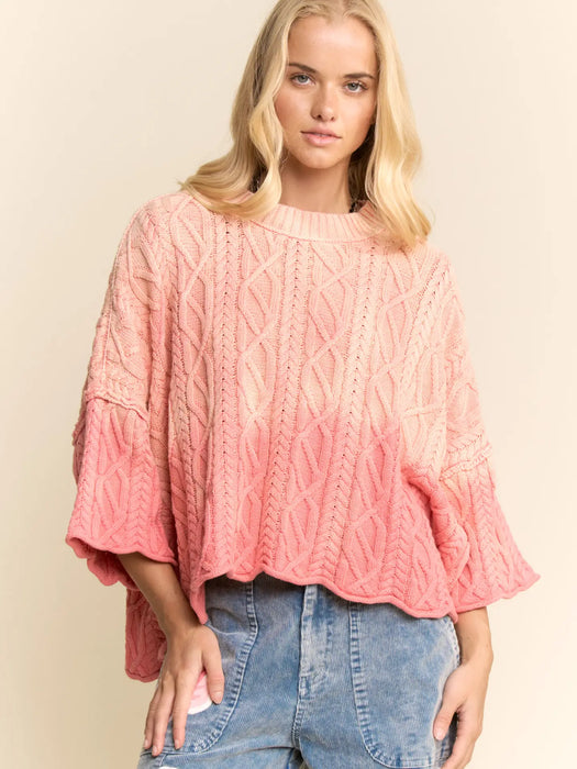 Coral Cable Knit Sweater