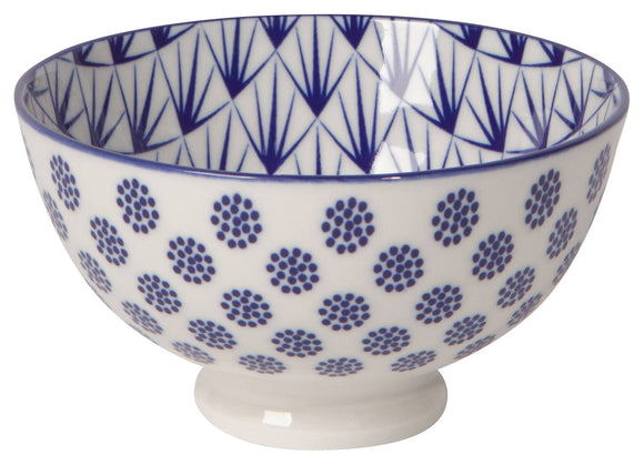 Blue Dots Stamped Bowl 4 inch