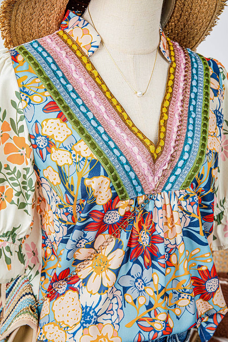 Crochet Boho Floral Blouse | S-2XL