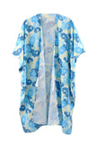 Serenity Flower Print Drawstring Kimono