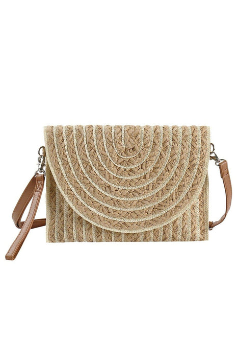 Georgia Striped Straw Crossbody/Clutch