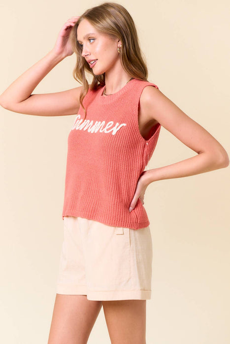 Summer Round Neck Sweater Tank Top