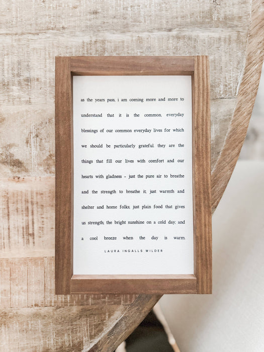As the Years Pass Sign | Light Oak Frame 8x12"