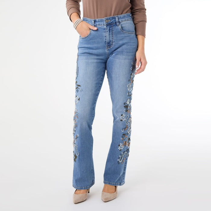 EverStretch Baby Bootcut Denim Jeans w/ Embroidery
