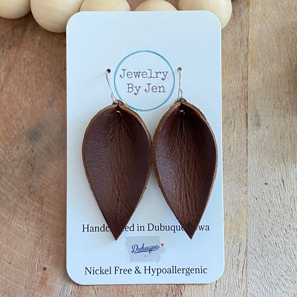 Brown Medium Pinched Earrings