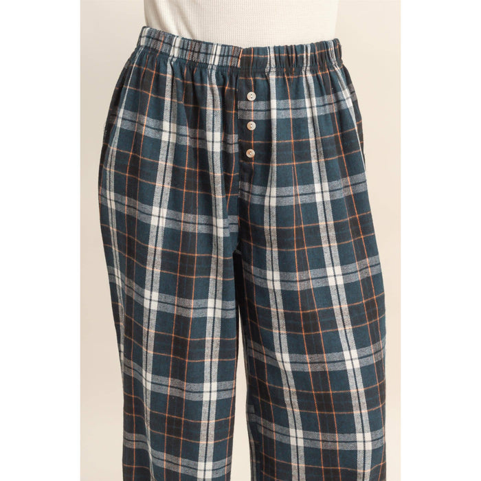 Brown Flannel Wide Leg Lounge Pants