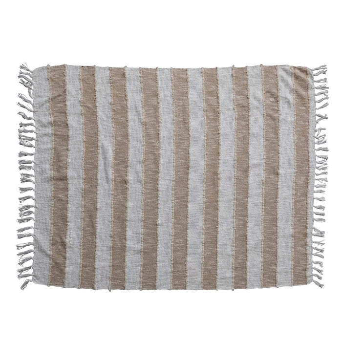 Tan & Natural Cotton Throw