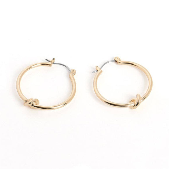 Knot Hoop Earrings - Gold