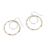 Wavy Double Hoop - Mixed Metal Earrings