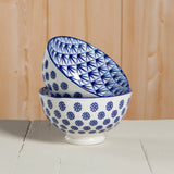 Blue Dots Stamped Bowl 4 inch