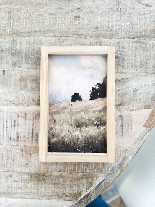Kaia Vintage Inspired Wall Art | Light Oak Frame 8x12"