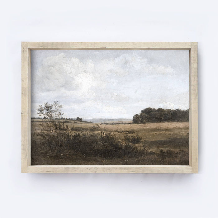Vintage Landscape Wood Sign | Framed Landscape Wall Art