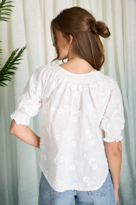 PLUS Embroidered 3D Floral Off Shoulder Blouse Top