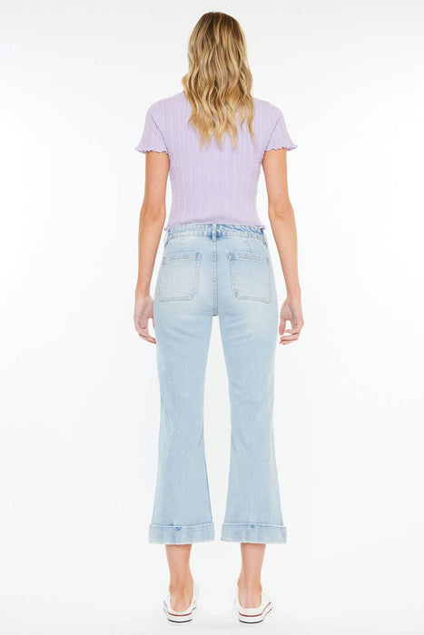 High Rise Relaxed Cropped Flare Kan Can