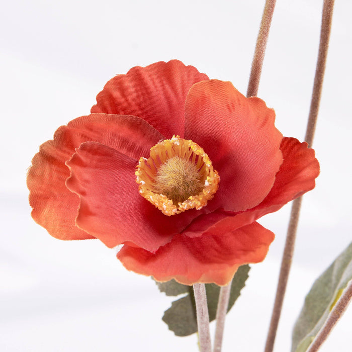 Orange Poppy Floral Pick