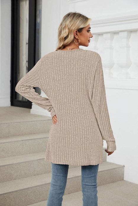Long Sleeve Knitted Sweater Cardigan | S-2XL